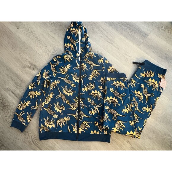 Just fab FabKids 2pc Dino sweatsuit Hoodie jogger sweatpants NWT XL 14 - Picture 1 of 5
